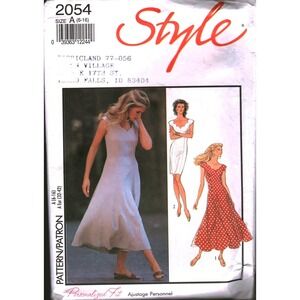 Style 2054 Sewing Pattern Misses Sleeveless Scalloped Neckline Dress Size 6-16